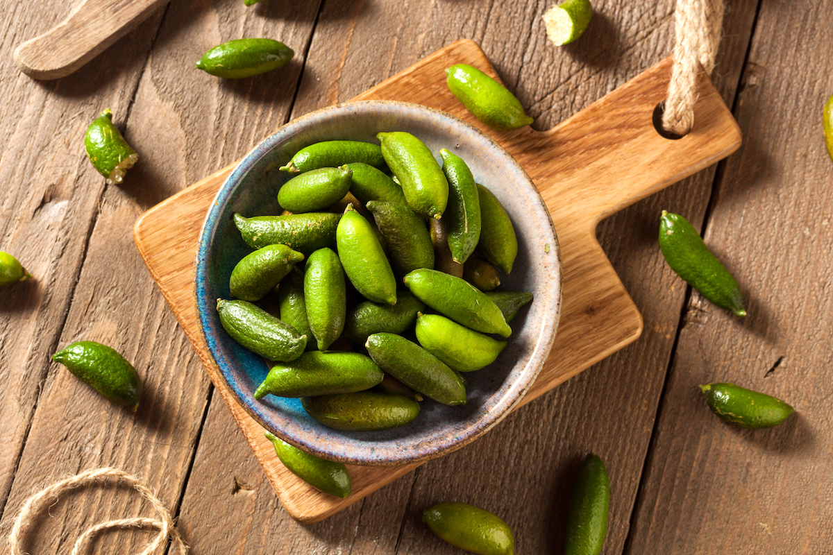Raw Organic Green Finger Limes
