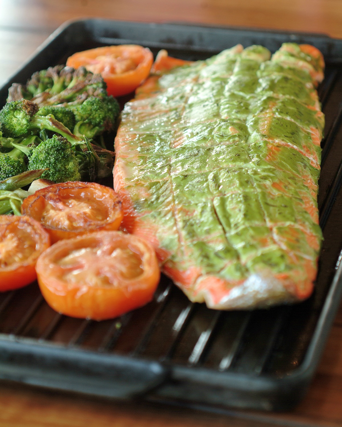 Saumon au four, à la moutarde et à l’estragon