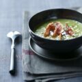 Velouté de petits pois et sa chips de Jambon Serrano