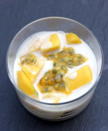 Verrine légère mangue fruit de la passion