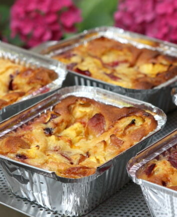 Clafoutis aux nectarines et à la poudre de noisettes