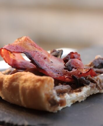 Tarte champignons lard ricotta