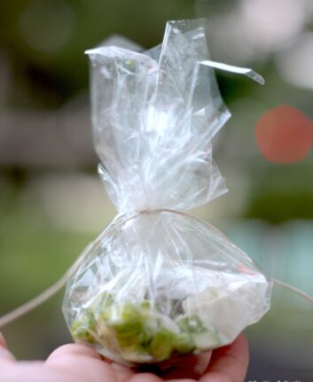 Papillote de cabillaud, asperge et chèvre