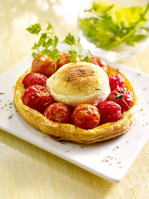 Tartelette au Crottin de Chèvre et tomates cerises