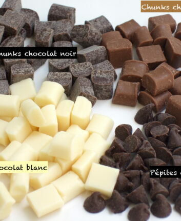 Chunks noir, lait, blanc et pépites