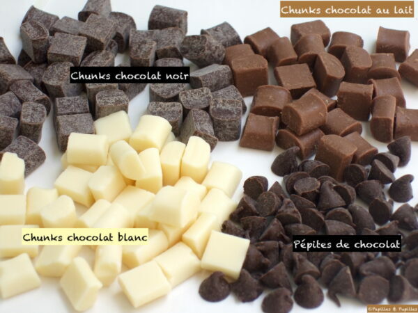 Chunks noir, lait, blanc et pépites