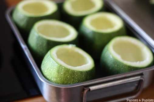 Courgettes précuites évidées