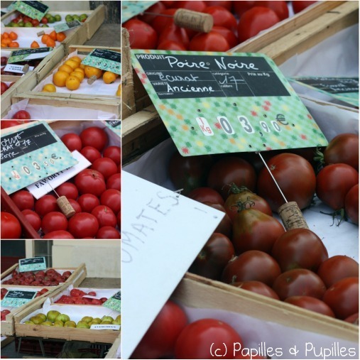 Tomates poires noires et autres variétés