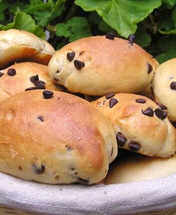 Petits pains aux pépites de chocolat et lait de noisette