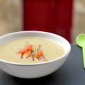 Soupe poireaux pommes de terre au saumon fumé {velouté}