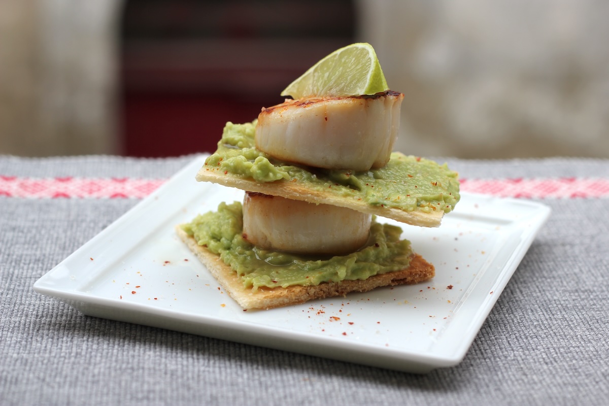 Millefeuille avocat St Jacques