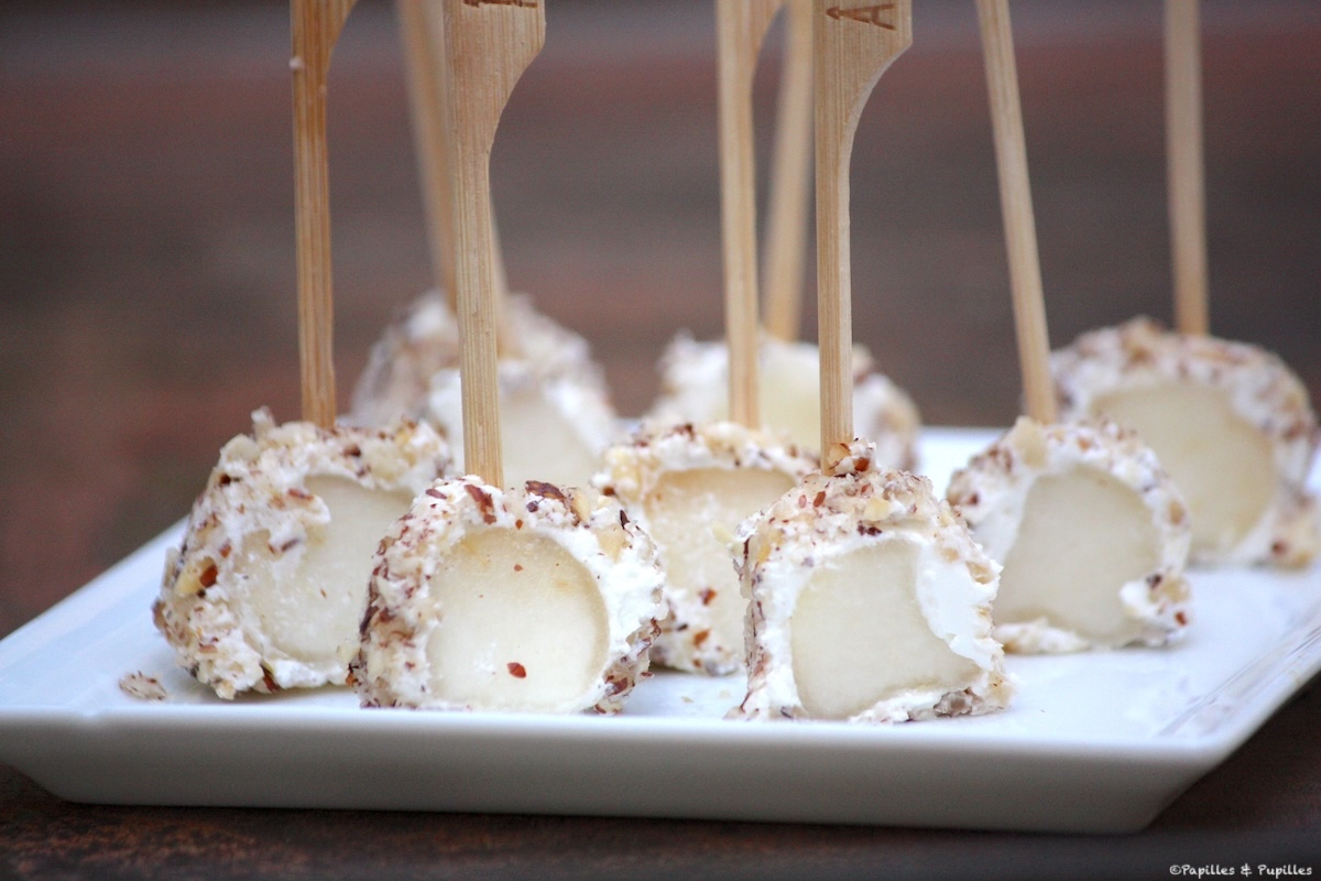 Billes de poires au fromage de chèvre