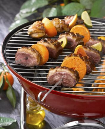 Brochette de magret de canard aux agrumes