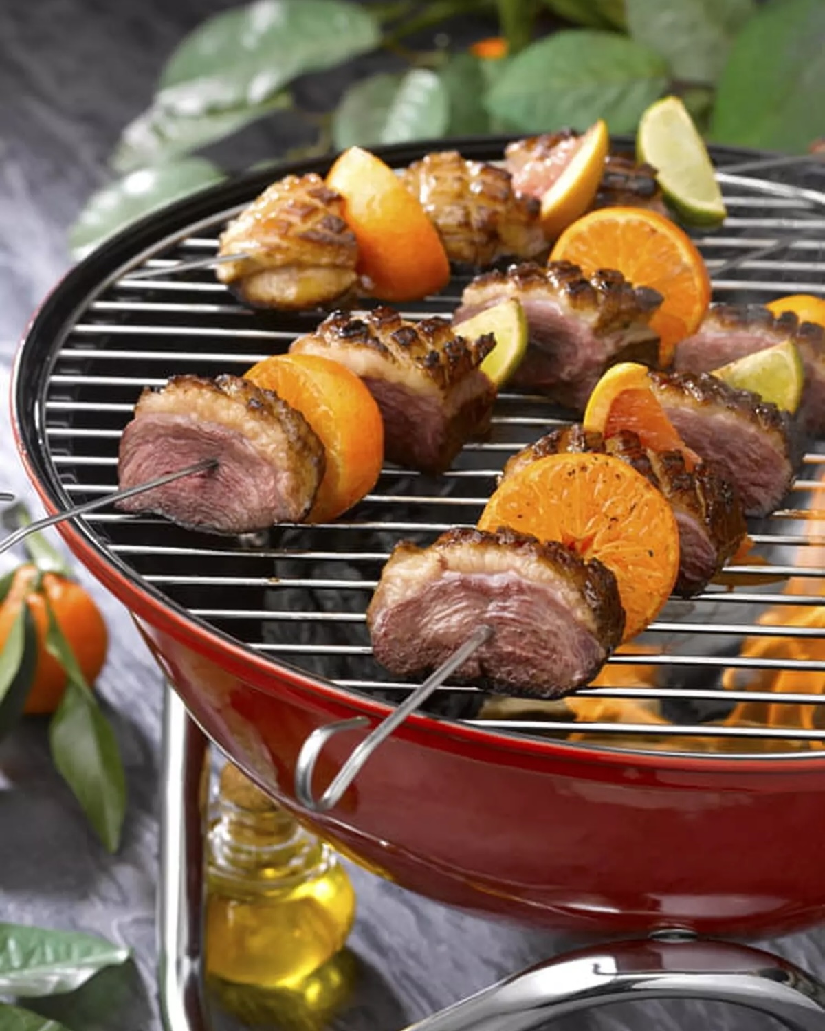 Brochette de magret de canard aux agrumes