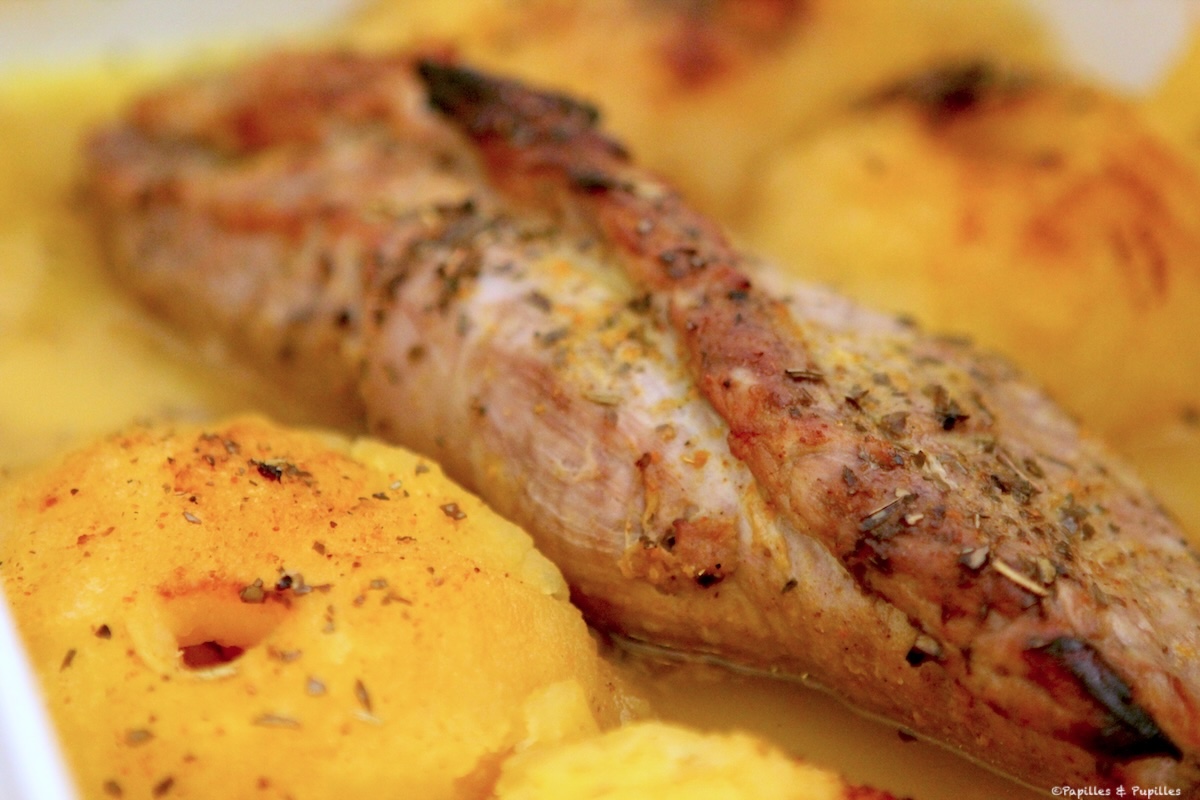 Recette de Filet mignon aux pommes, miel et curry