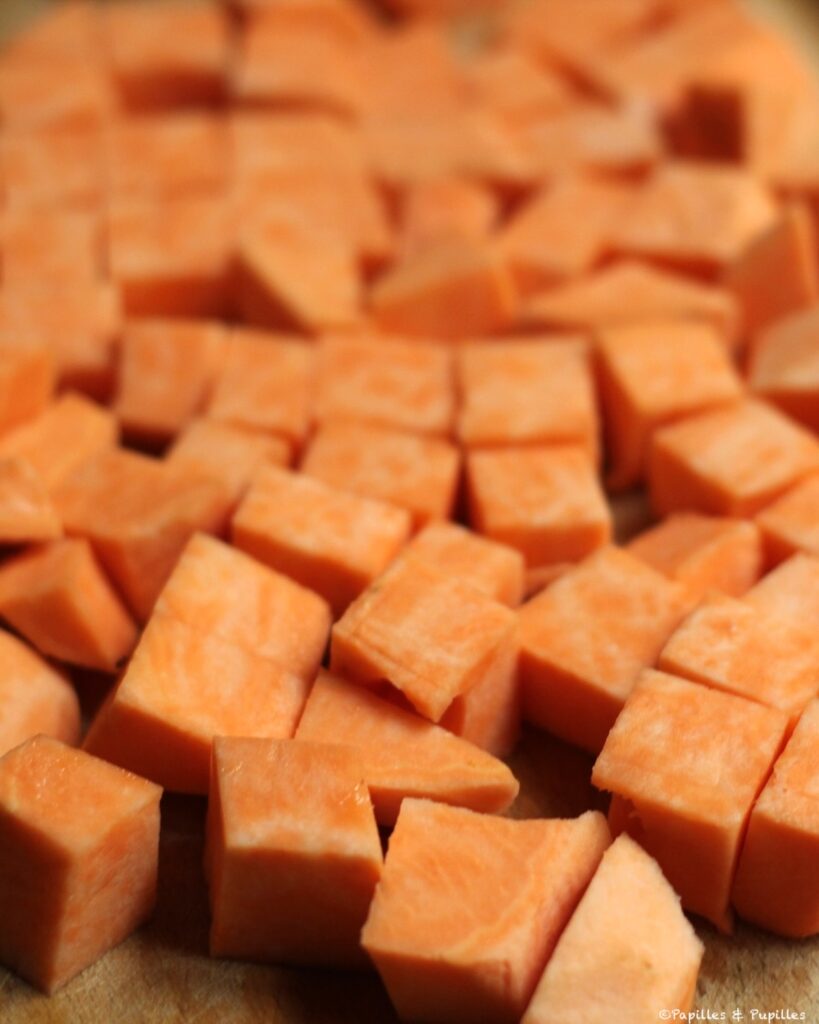 Cubes de patate douce