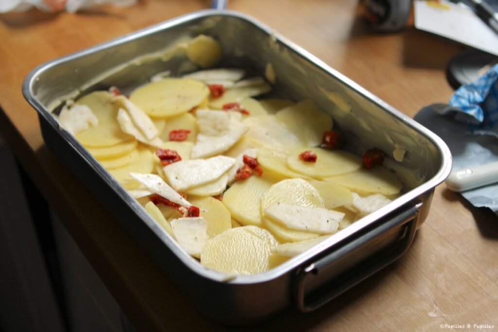Mettre la moitié des légumes