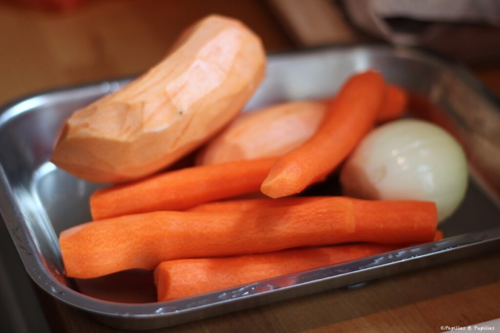 Carottes, oignons, patates douces