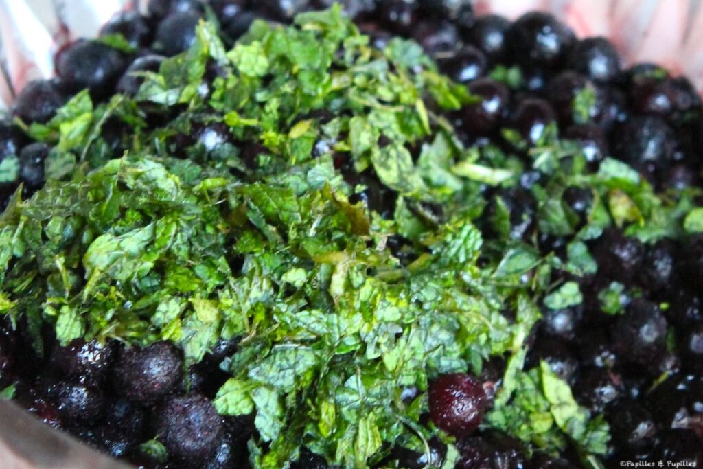 Myrtilles et menthe
