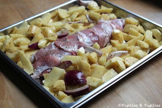 Filet mignon et pommes de terre avant cuisson