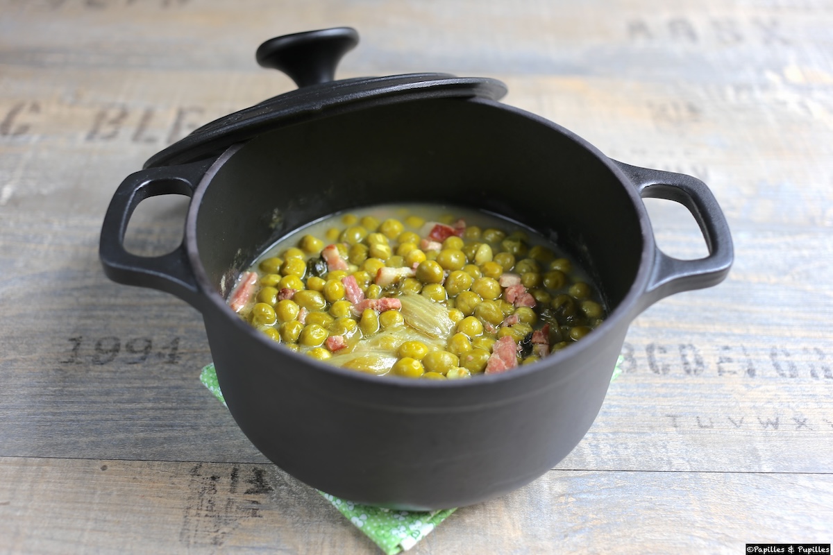 Petits pois à la française en cocotte