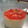 Pannacotta chocolat blanc fraises verveine