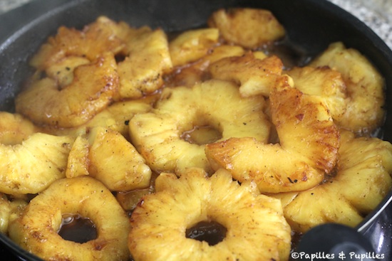Tanches d'ananas colorées