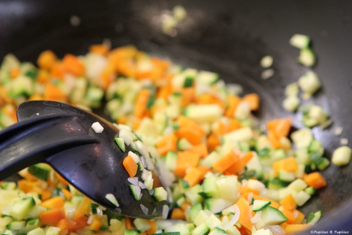 Carottes, asperges et courgettes en brunoise