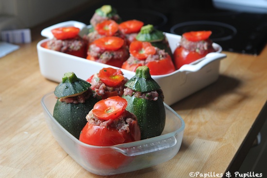Tomates farcies avant cuisson