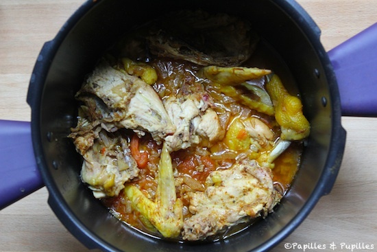 Poulet au curry au Cookeo après cuisson