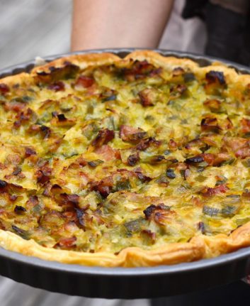 Tarte feuilletée aux poireaux