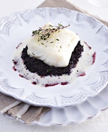 Risotto au Skrei de Norvège {cabillaud} et sa mousse d’amande