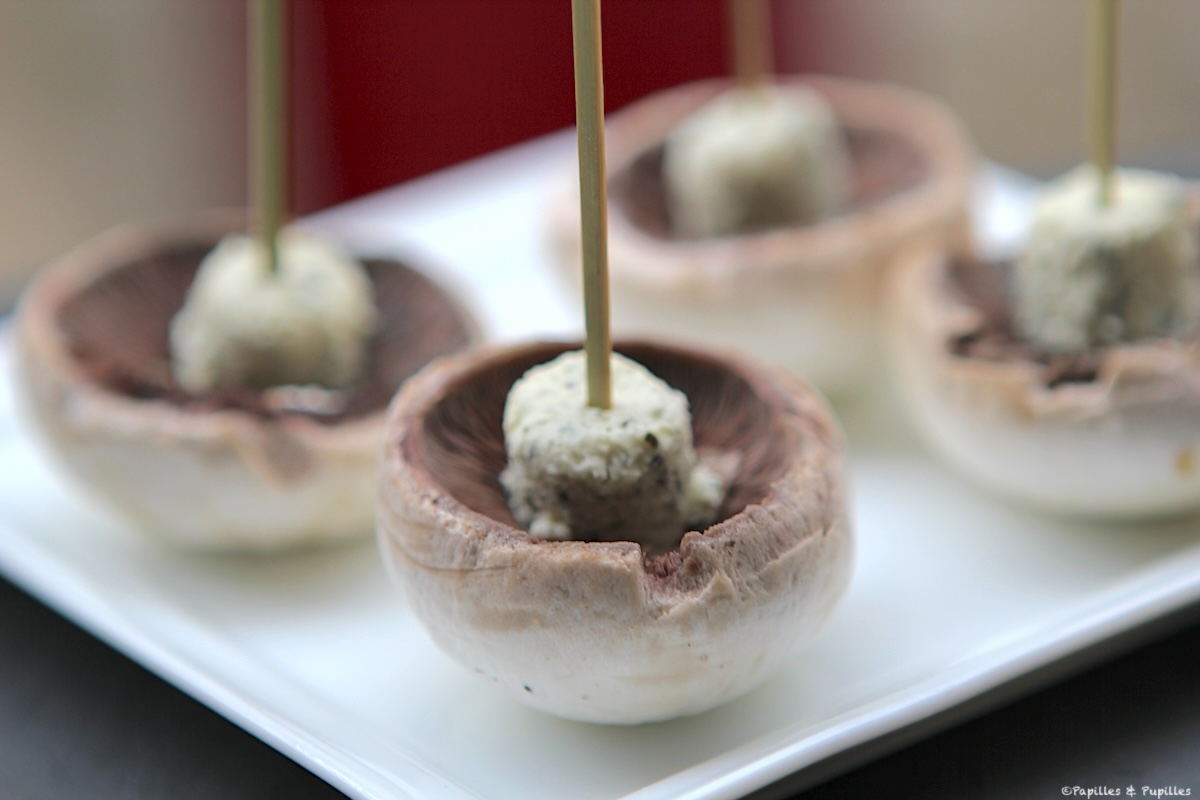 Brochettes de champignons de Paris