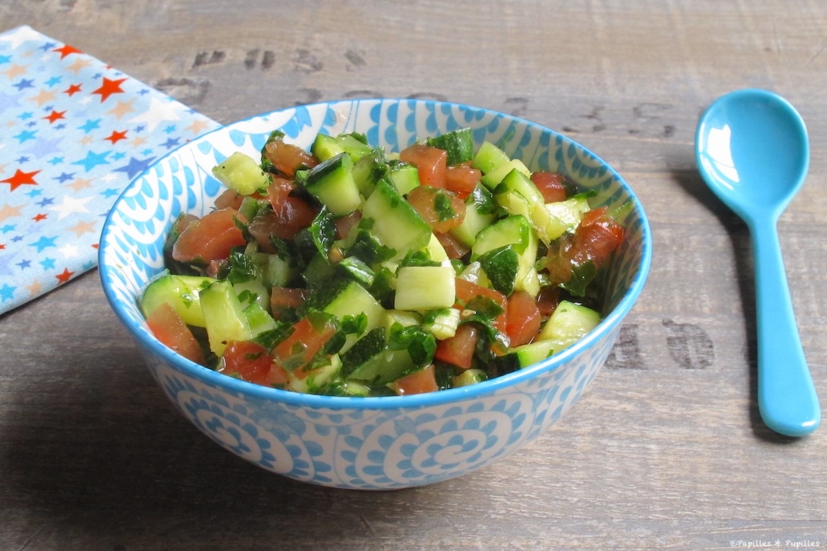 Sauce vierge aux tomates, courgette, gingembre et persil