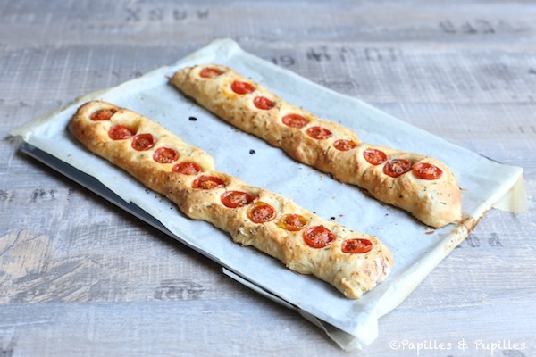 Baguettes aux tomates cerises - sans pétrissage