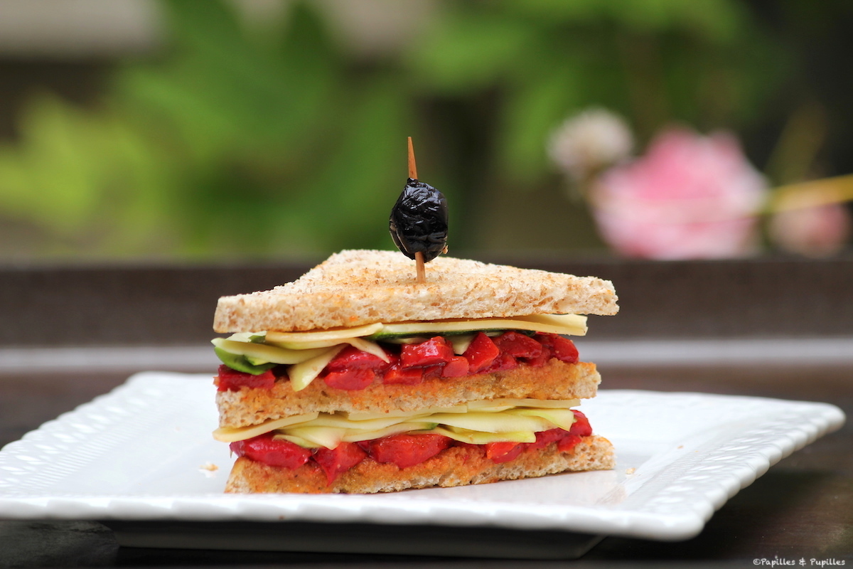 Club sandwich poivrons grillés, courgette
