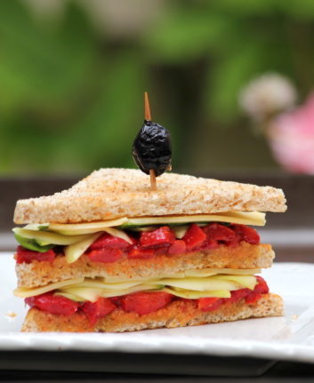 Club sandwich poivrons grillés, courgette