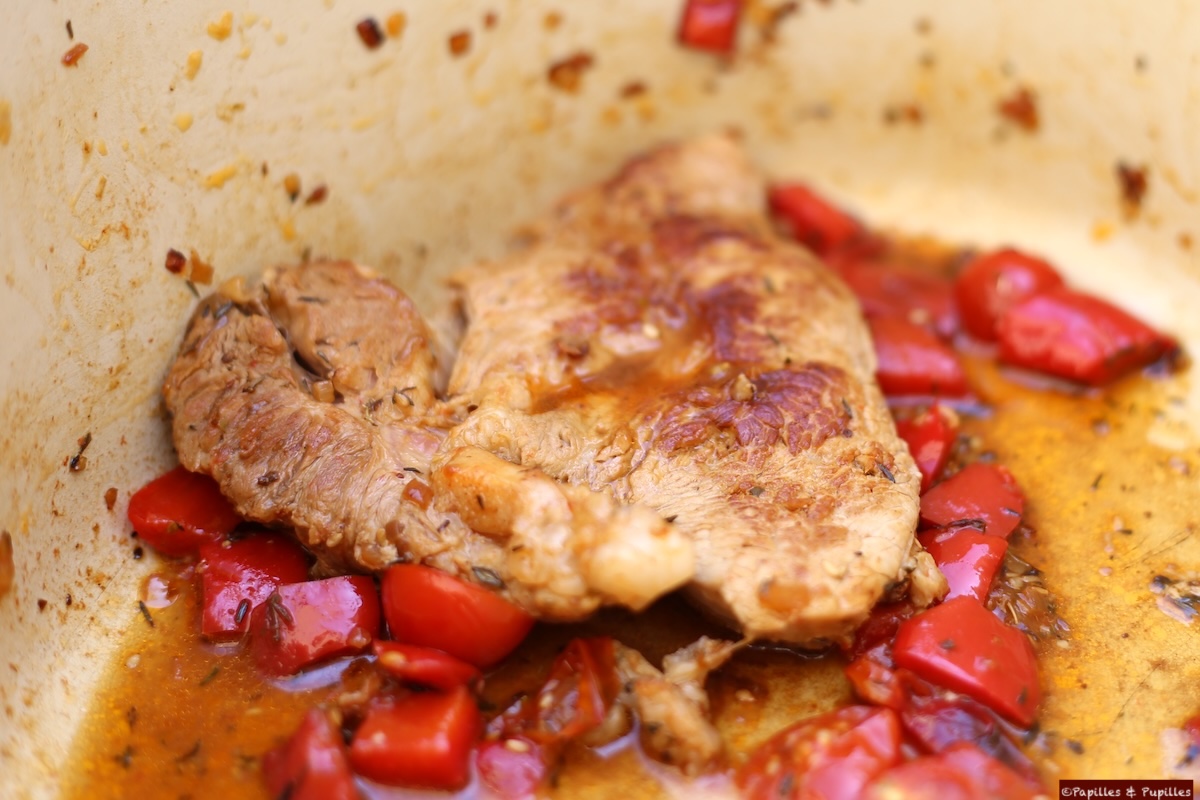 Quasi de veau aux tomates et poivrons