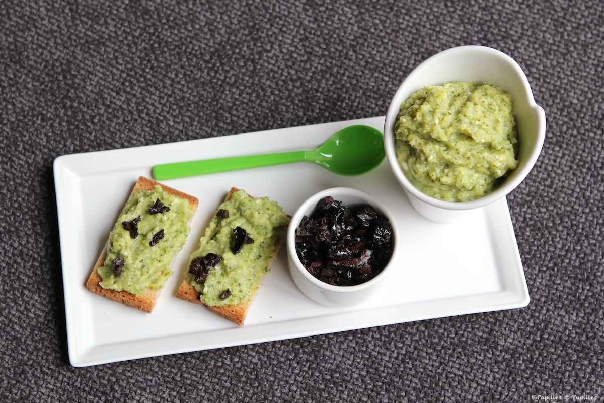 Tartinade de courgettes à la féta et aux olives noires