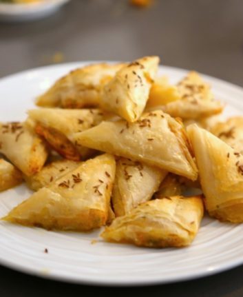 Samossas de patates douces et chèvre