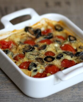 Clafoutis aux tomates cerises et olives noires