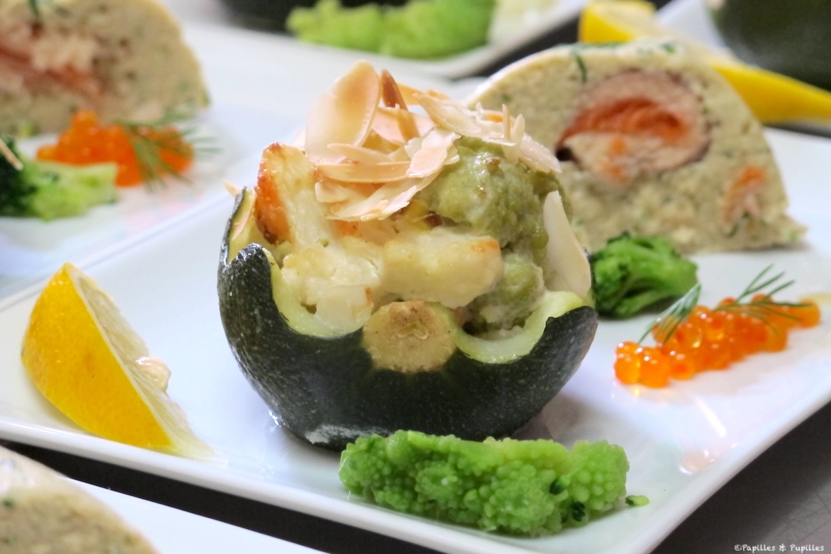 Courgettes rondes farcies aux amandes