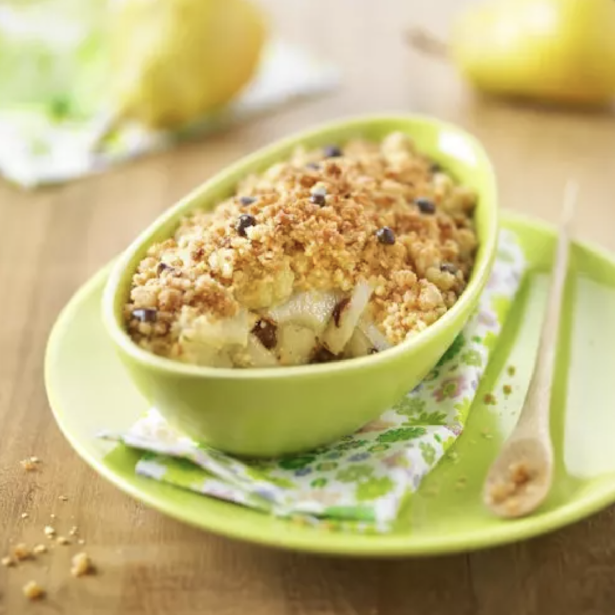 Crumble poire chocolat