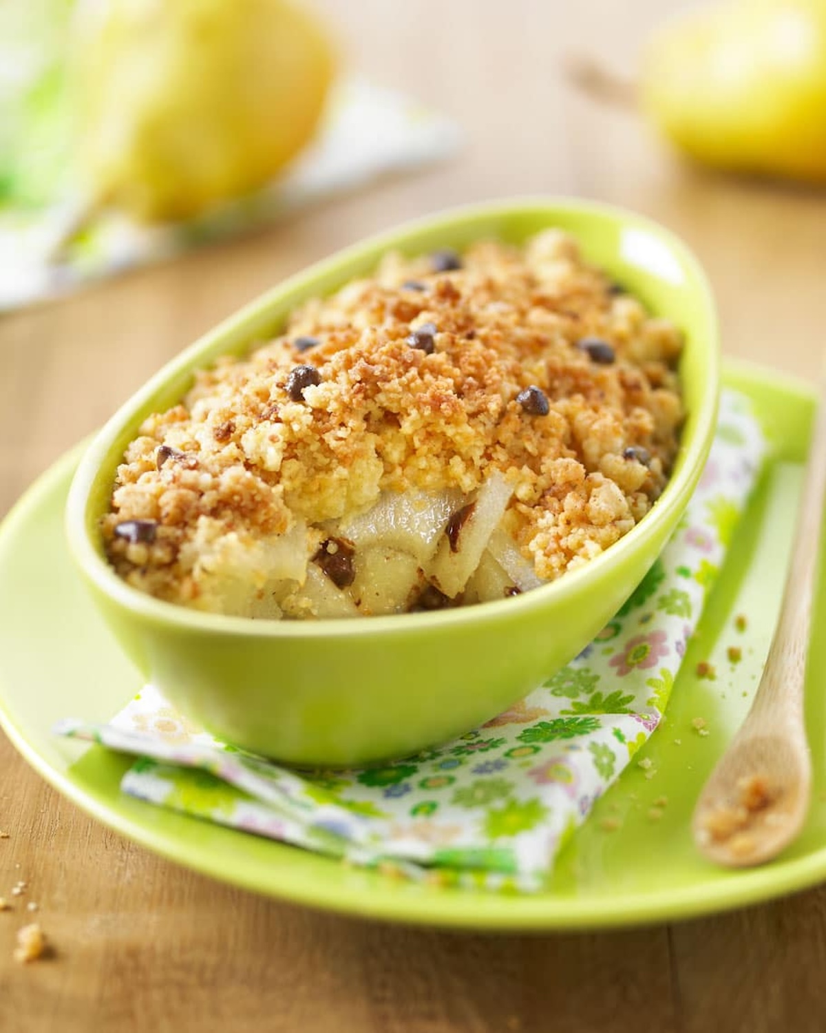 Crumble poires chocolat