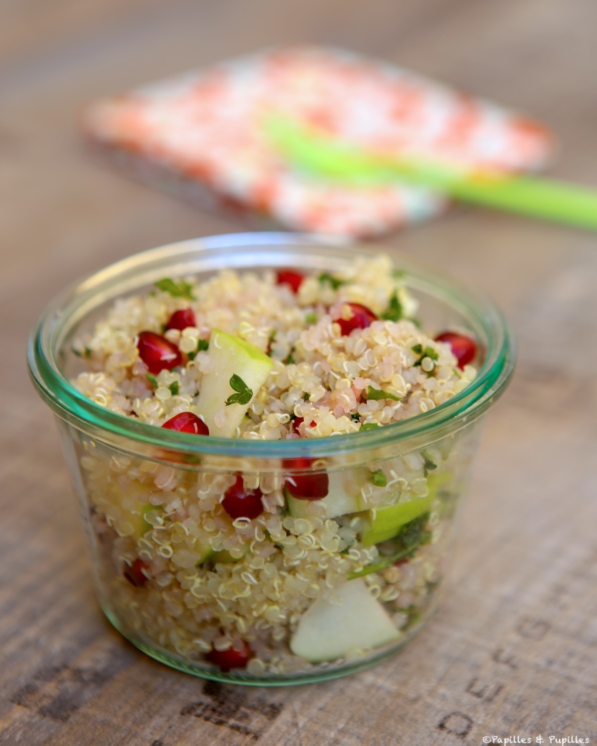 Salade de quinoa grenade et pomme Granny