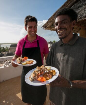 Homard et galettes de patates douces