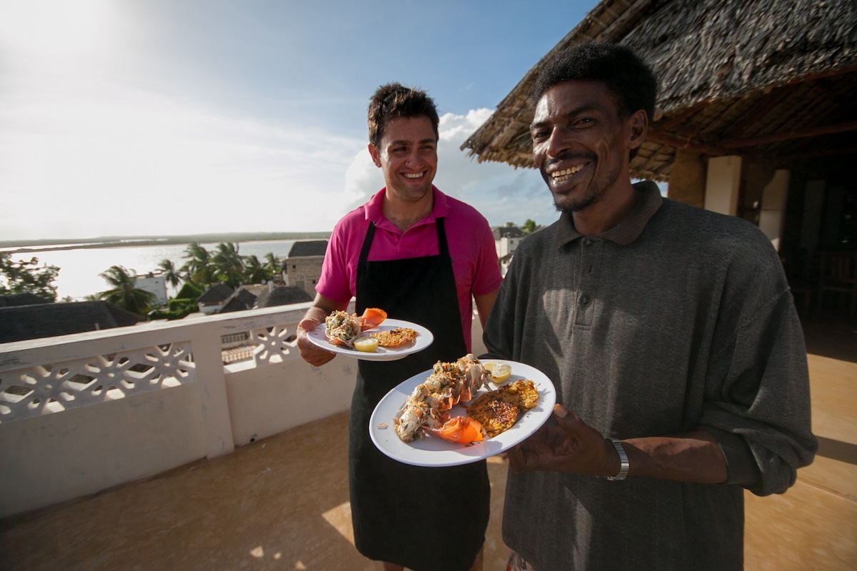 Homard et galettes de patates douces