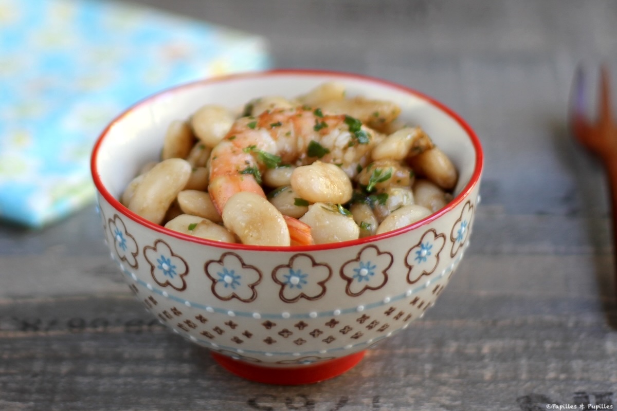 Salade de haricots Tarbais et crevettes roses