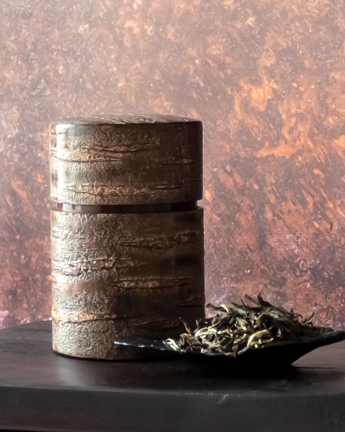 Boite à thé écorce de cerisier massif ©Palaisdesthés