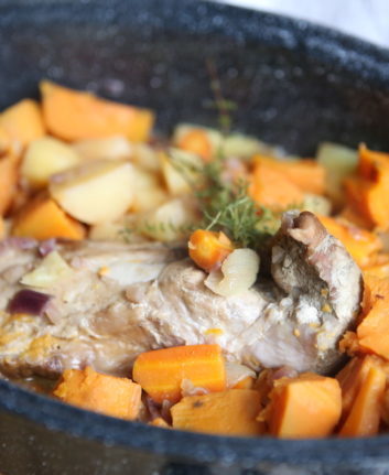 Filet mignon en cocotte aux légumes d'automne